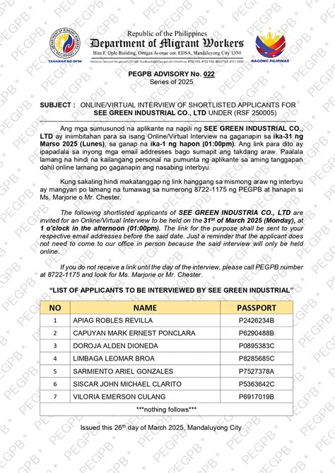 pegpb|Hurry Now: DMW Pre Employment and Government Placement .